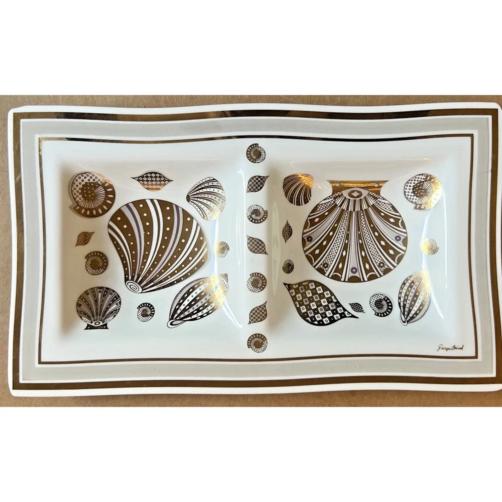 VTG Georges Briard Double Platter | Shell Design |‎ MCM Elegance